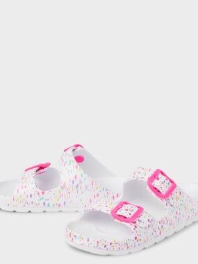 The Children's Place Pink Glitter Speckled Double-Buckle Slide Sandals